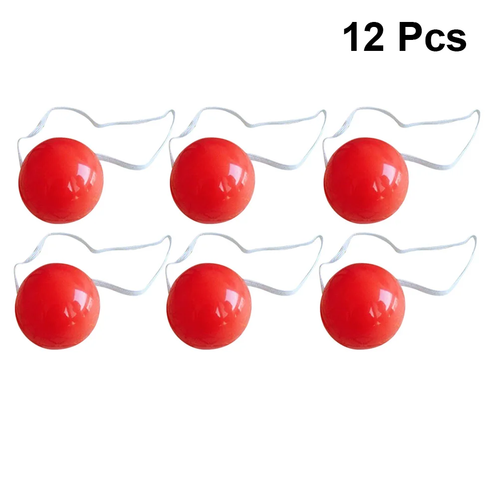 

12pcs Glowing Red Nose Clown Nose Cosplay Dress-Up Stage Props For Christmas Halloween Theme Party Costume Balls Decor