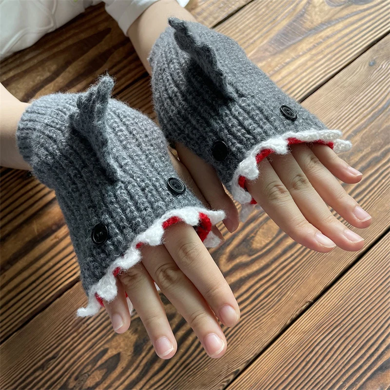 Funny Handmade Shark Gloves Winter Warm Half-finger Gloves For Christmas New Year Gifts
Funny Handmade Shark Gloves Winter Warm Half-finger Gloves For Christmas New Year Gifts