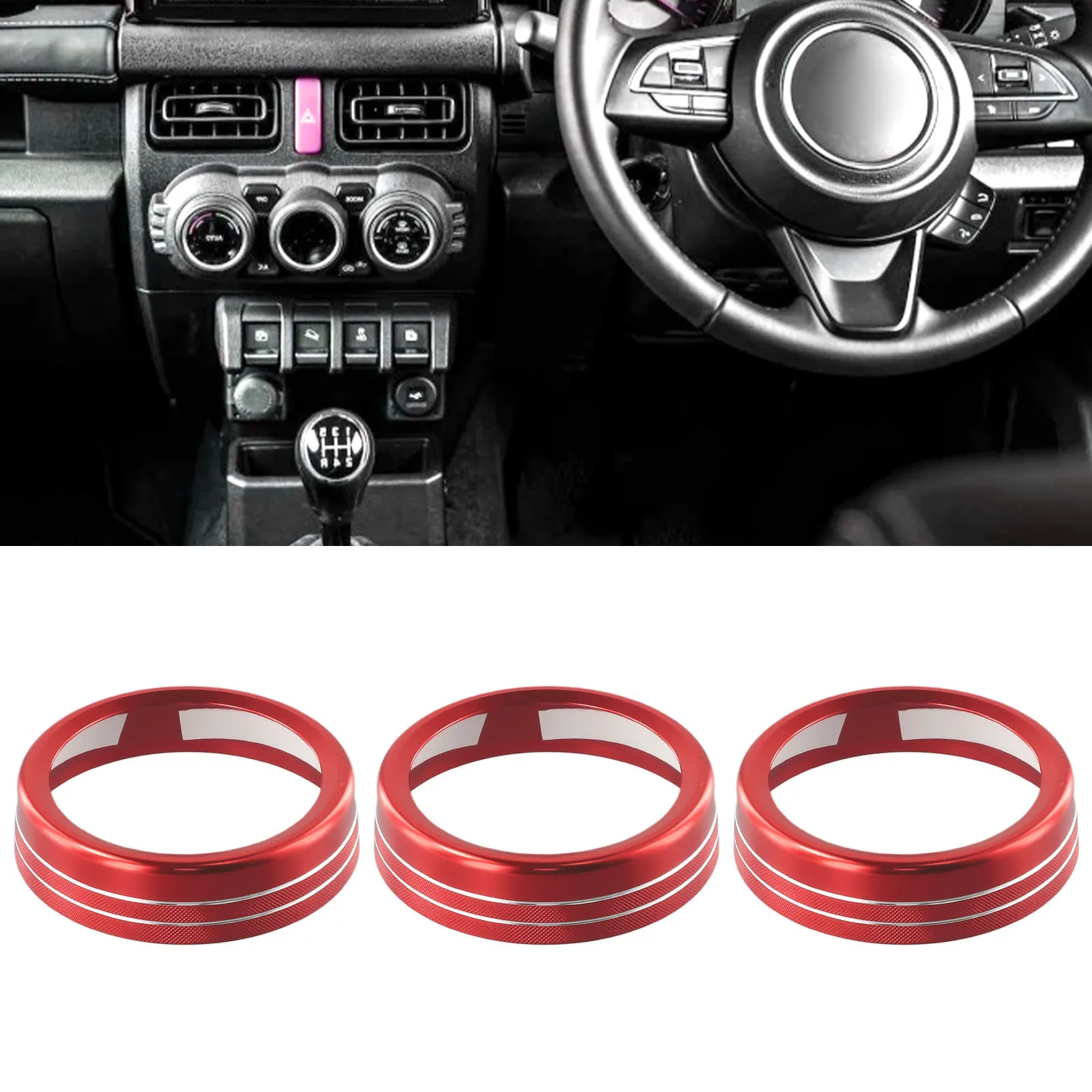 3pcs Car AC Air Conditioning Knob Button Ring Trim For Suzuki Jimny 2019 2020 Aluminum Alloy Interior Accessories Mouldings
3pcs Car AC Air Conditioning Knob Button Ring Trim For Suzuki Jimny 2019 2020 Aluminum Alloy Interior Accessories Mouldings