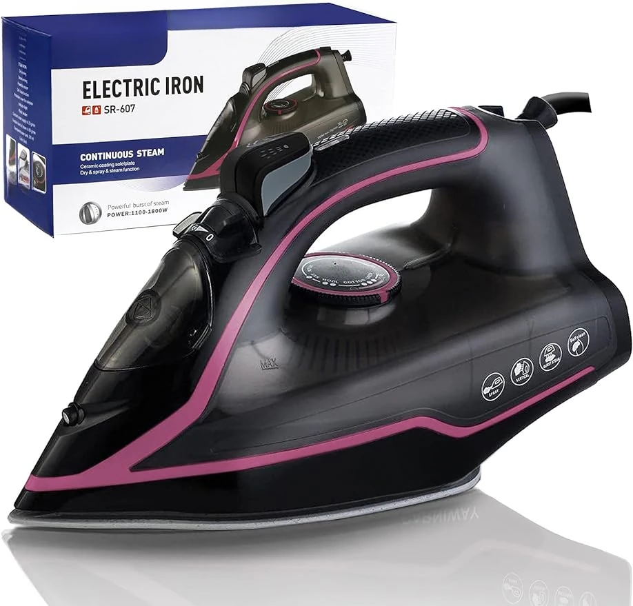 Steam Iron for Clothes, Professional Grade 1800W Rapid Even Heat, Lightweight Portable Steam-Dry & Steam Iron
Steam Iron for Clothes, Professional Grade 1800W Rapid Even Heat, Lightweight Portable Steam-Dry & Steam Iron
