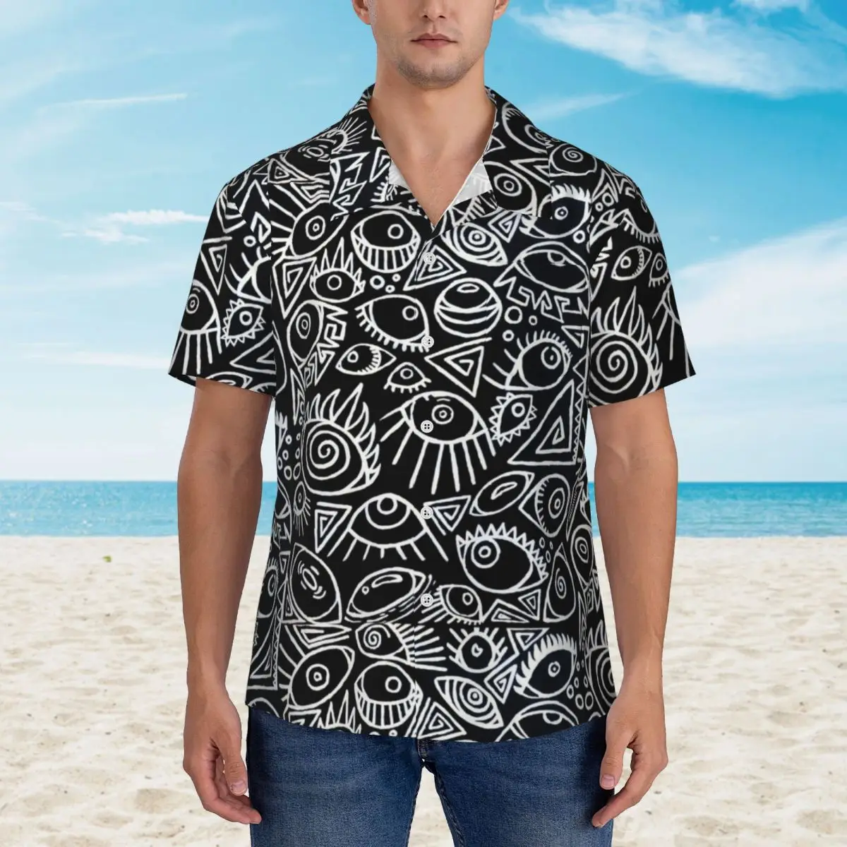 Hawaiian Shirt Vacation Black And White Eyes Blouses Busy Vision Geometric Aesthetic Cool Casual Shirts Men Streetwear Tops
Hawaiian Shirt Vacation Black And White Eyes Blouses Busy Vision Geometric Aesthetic Cool Casual Shirts Men Streetwear Tops