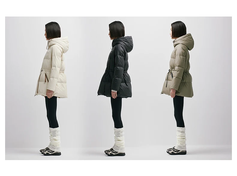 Chericom Women's Winter Down Jacket Mid Long Padding PU Leather Skinny Thick New Duck Down Solid Hooded Puffer Jacket 298097 Chericom Women's Winter Down Jacket Mid Long Padding PU Leather Skinny Thick New Duck Down Solid Hooded Puffer Jacket 298097