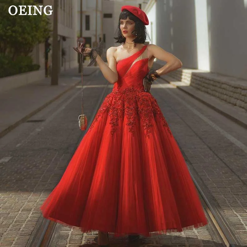 OEING Red A Line Prom Dresses Simple One Shoulder Tiered Beading Tulle Floor Length Evening Gowns Formal Wedding Party Gala
OEING Red A Line Prom Dresses Simple One Shoulder Tiered Beading Tulle Floor Length Evening Gowns Formal Wedding Party Gala