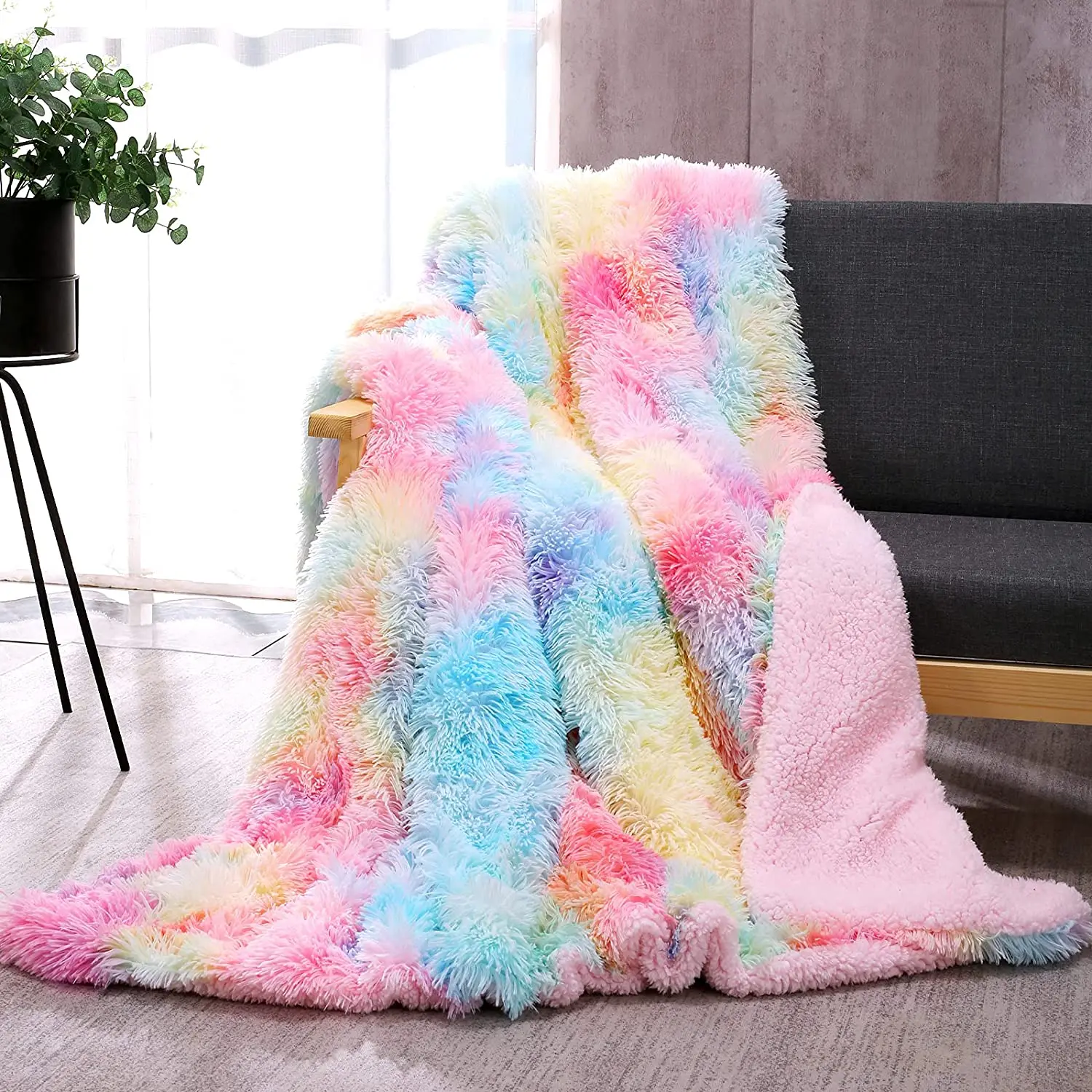 Tie Dye Faux Fur Throw Blanket Super Soft Fluffy Blanket Rainbow Blanket Luxury Warm Plush Thick Sherpa Throws for Bed Couch
Tie Dye Faux Fur Throw Blanket Super Soft Fluffy Blanket Rainbow Blanket Luxury Warm Plush Thick Sherpa Throws for Bed Couch