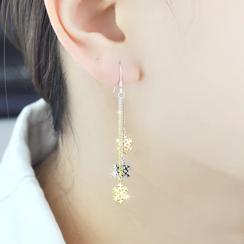 Women's 925 Colored Gold-Plated Sterling Silver Snowflake Tassel Earrings Elegant High-Grade Colorful Silver Earrings 2022 New
Women's 925 Colored Gold-Plated Sterling Silver Snowflake Tassel Earrings Elegant High-Grade Colorful Silver Earrings 2022 New