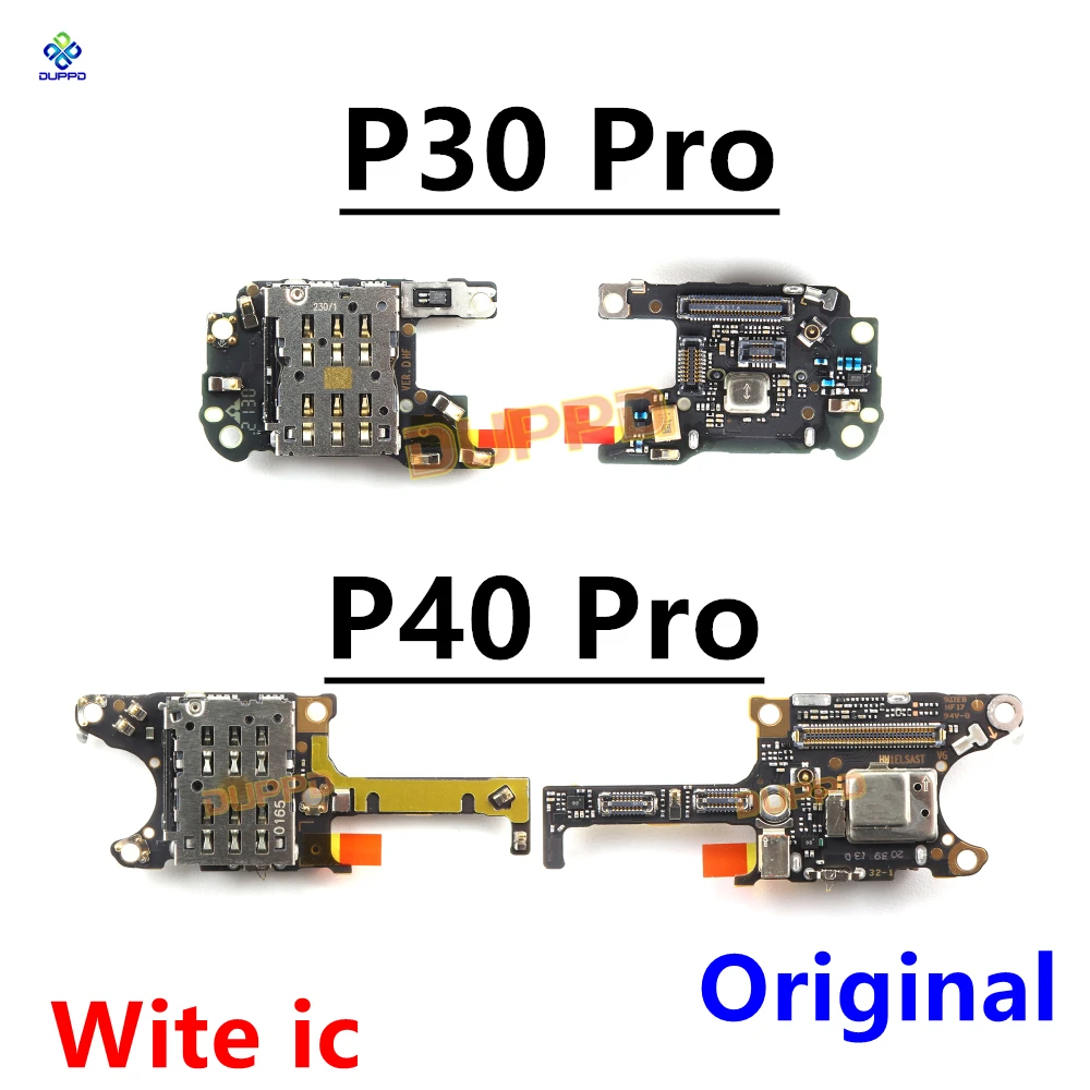 

For Huawei P30 P40 Pro SIM/SD Card Reader Holder Conecction Board With Microphone Flex Cable