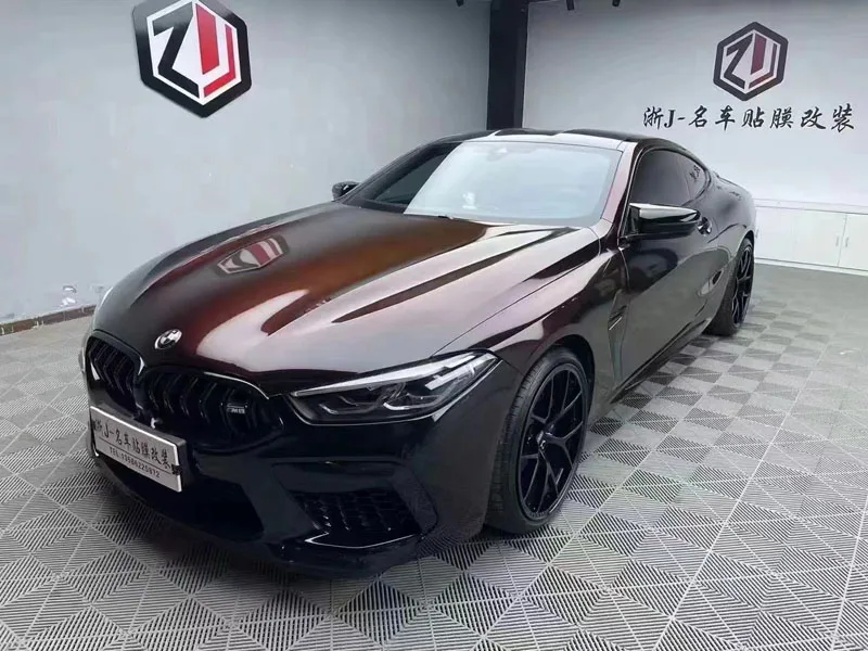 

High Quality Glossy Diamond Chameleon Black Red Vinyl Wrap Film For Car Wrapping Foil Decal Air Release Adhesive