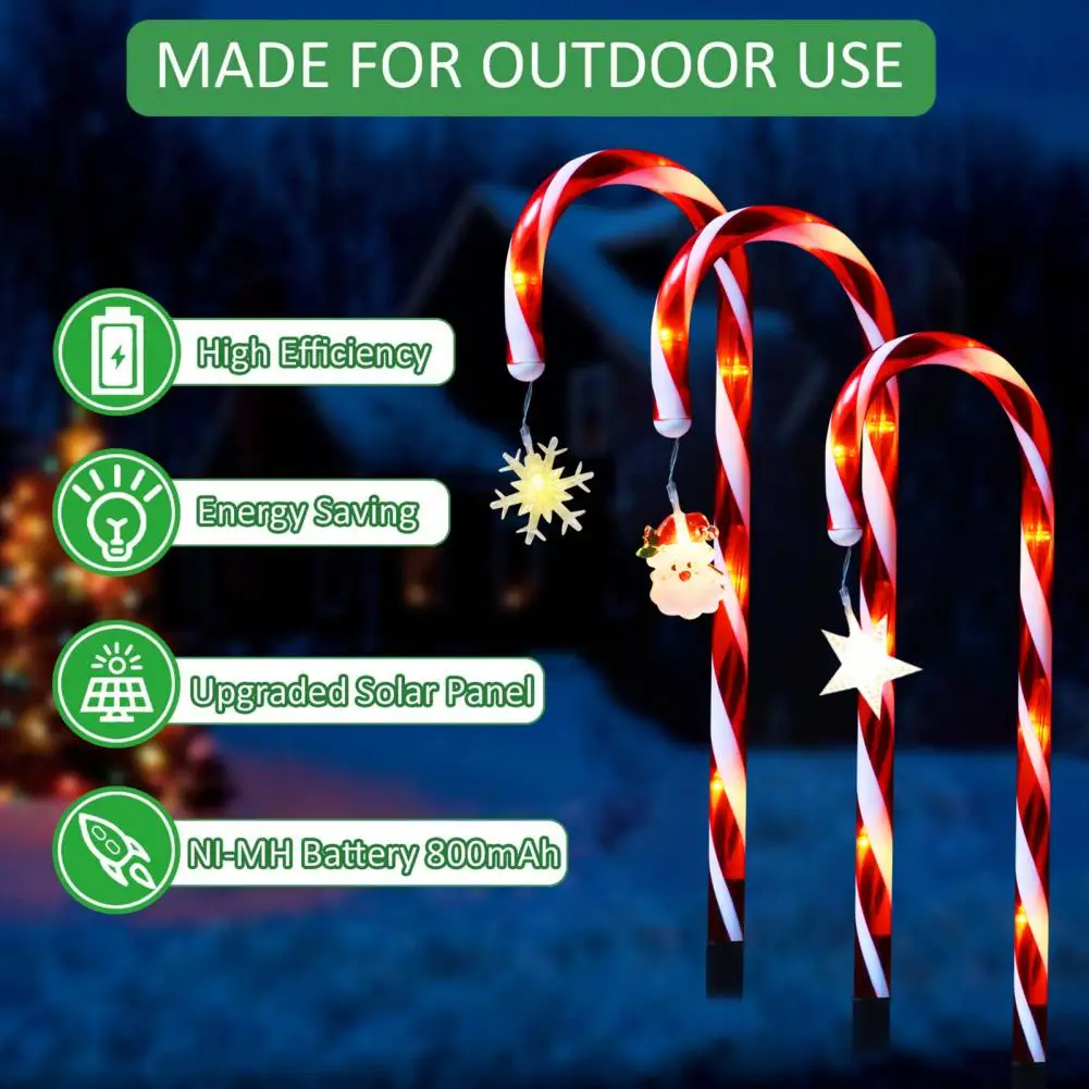 

Christmas Candy Cane LED Lights 1 Drag 8 Create Atmosphere Festive Path Light Indoor Outdoor Decorations