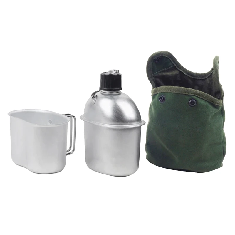 Outdoor Canteen Cookware Set 0.9L Canteen Cup Portable Water Bottle With Grab Handle Cup For Outdoor Camping Hiking Durable
Outdoor Canteen Cookware Set 0.9L Canteen Cup Portable Water Bottle With Grab Handle Cup For Outdoor Camping Hiking Durable
