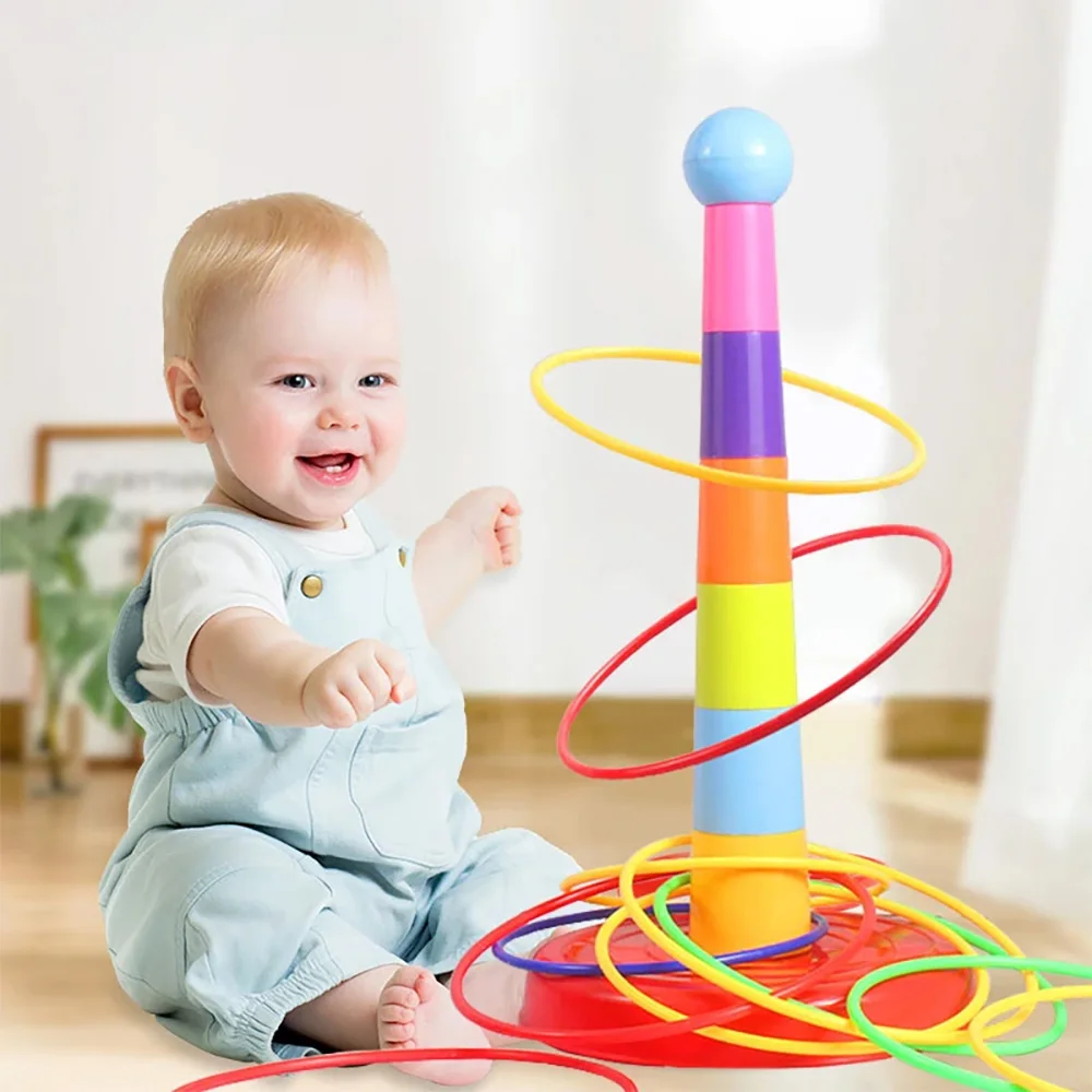 Children Ring Toss Game Rainbow Ferrule Stacked Toys Fun Set Indoor Outdoor Parent Child Family Interactive Circle Throwing Toy
Children Ring Toss Game Rainbow Ferrule Stacked Toys Fun Set Indoor Outdoor Parent Child Family Interactive Circle Throwing Toy