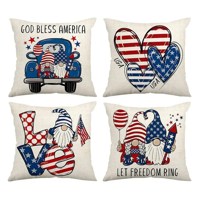 4th Of July Decorations Pillow Covers 17.71*17.71in Set Of 4 Memorial Day Patriotic Throw Pillow Covers Sofa Bedroom Home
4th Of July Decorations Pillow Covers 17.71*17.71in Set Of 4 Memorial Day Patriotic Throw Pillow Covers Sofa Bedroom Home
