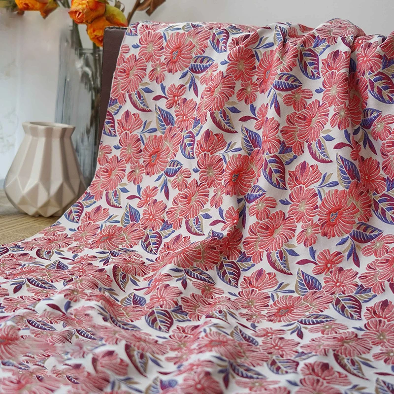 Early Spring Pink Flower Yarn Dyed Jacquard Fabric Women's Embossed Floral Dress Bag Decorative Sewing Fabric 50cmx150cm
Early Spring Pink Flower Yarn Dyed Jacquard Fabric Women's Embossed Floral Dress Bag Decorative Sewing Fabric 50cmx150cm
