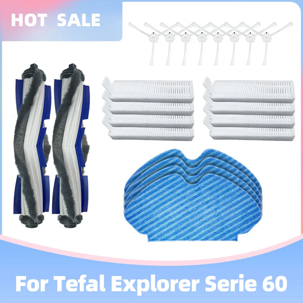 For Tefal Explorer Serie 60 / RG7447, RG7455, RG7447wh, RG7455WH Spare Parts Accessories Main Side Brush Hepa Filter Mop Cloth
For Tefal Explorer Serie 60 / RG7447, RG7455, RG7447wh, RG7455WH Spare Parts Accessories Main Side Brush Hepa Filter Mop Cloth