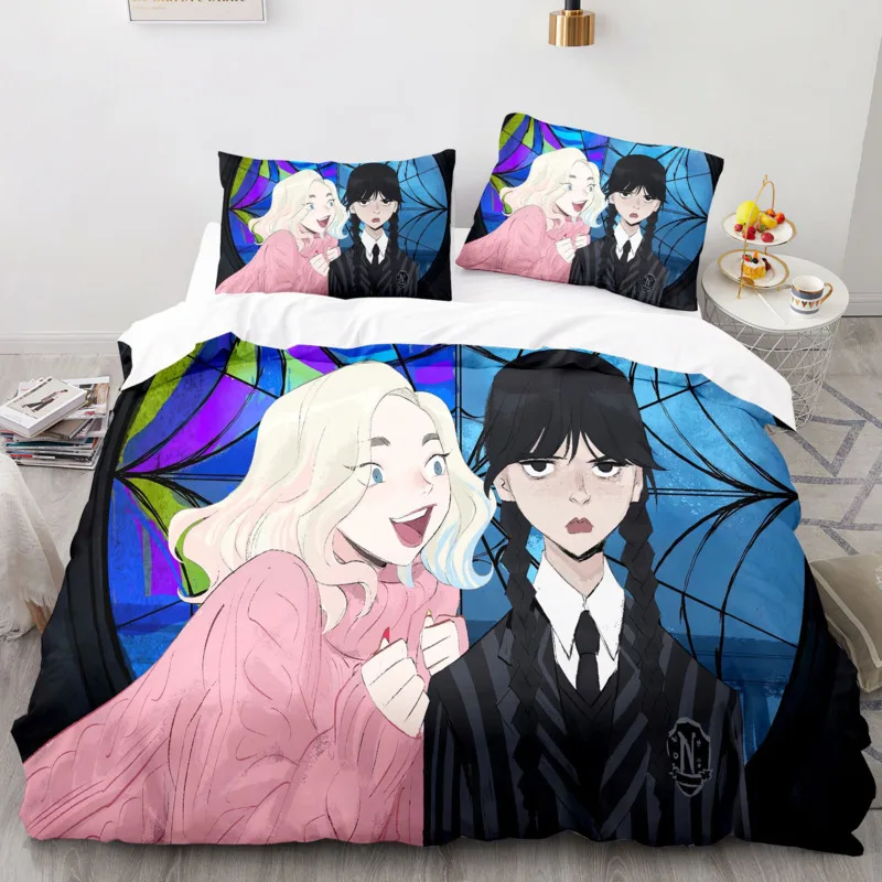 

Wednesday Addams Bedding Set 3D Printing Enid Sinclair Duvet Cover Pillowcase Girls Bedroom Double Queen King Quilt Bed Set