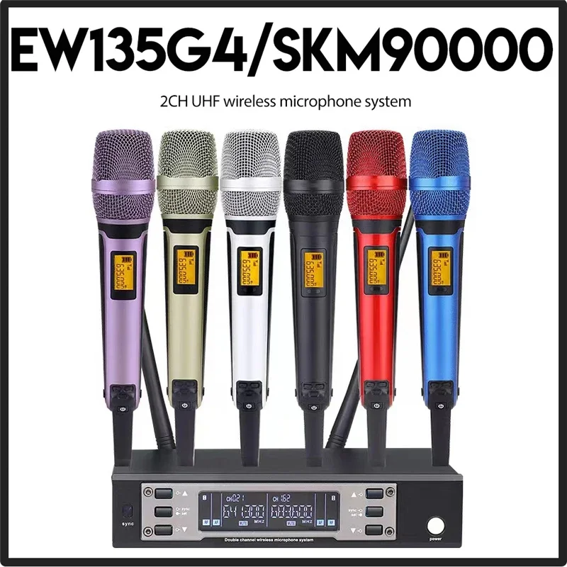 Stage Performance Show Party Hip Hop EW135G4 SKM9000 Professional Dual Wireless Microphone Metal Handheld Mic for Home Karaoke
Stage Performance Show Party Hip Hop EW135G4 SKM9000 Professional Dual Wireless Microphone Metal Handheld Mic for Home Karaoke