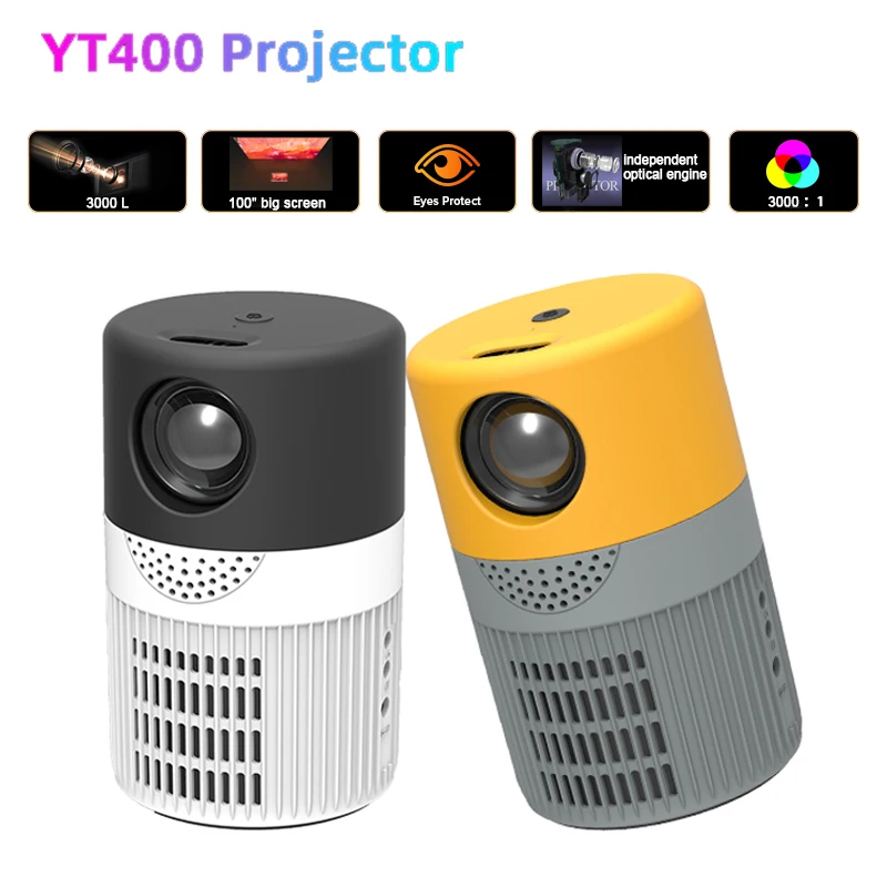 

YT400 Portable Mini Projector Native 360P LCD Video Movie Multimedia Home Theater Cinema Player LED Pico Beamer Home Projector