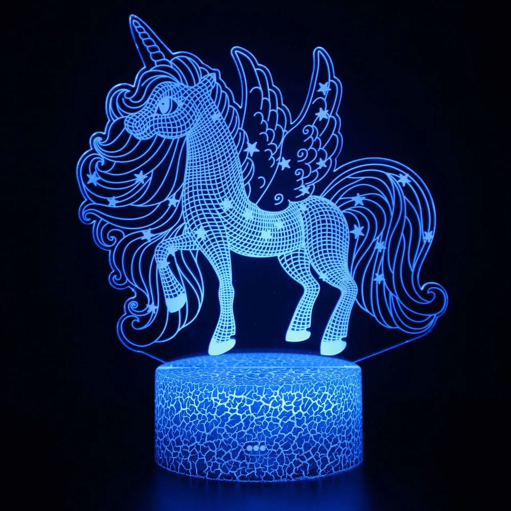 Ночник с единорогом, 3D иллюзией, лампа для спальни, прикроватный столик, USB-лампы, Рождественский подарок на день рождения для девочек, декор для комнаты
Ночник с единорогом, 3D иллюзией, лампа для спальни, прикроватный столик, USB-лампы, Рождественский подарок на день рождения для девочек, декор для комнаты