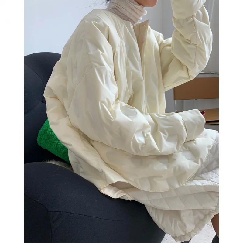 Winter Design Profile Lazy Embossed round Neck Shirt down Jacket Loose Cotton Coat Slimming Coat Women
Winter Design Profile Lazy Embossed round Neck Shirt down Jacket Loose Cotton Coat Slimming Coat Women