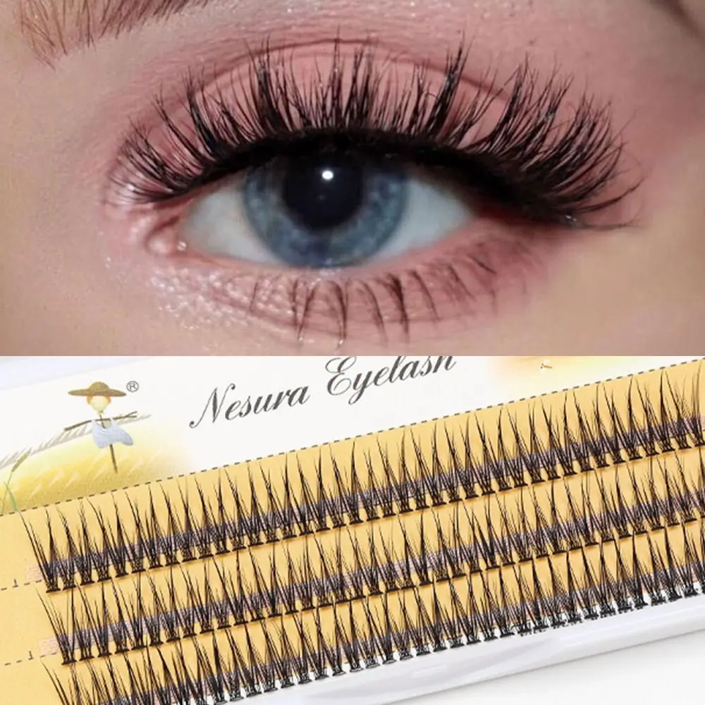 

120 Clusters Grafting Natural Simulation Natural C Curl Individual Cluster Mink Hair Soft Curly Swallow Tail False Eyelashes