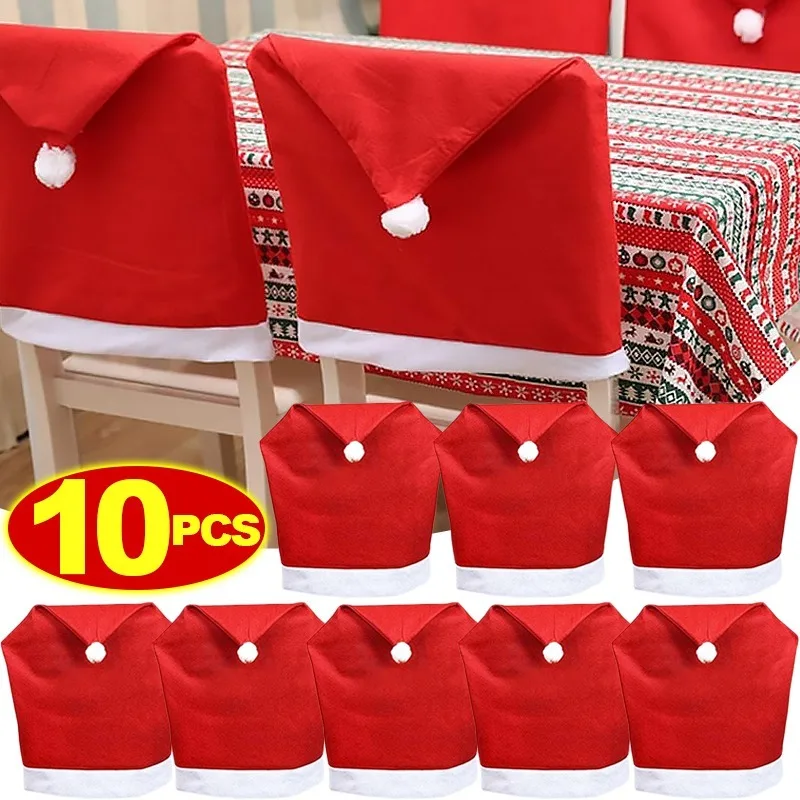 1-10Pcs Christmas Santa Claus Hat Chair Cover Red Xmas Hat Chairs Covers Table Decoration New Year 2024 Ornaments For Home Party
1-10Pcs Christmas Santa Claus Hat Chair Cover Red Xmas Hat Chairs Covers Table Decoration New Year 2024 Ornaments For Home Party
