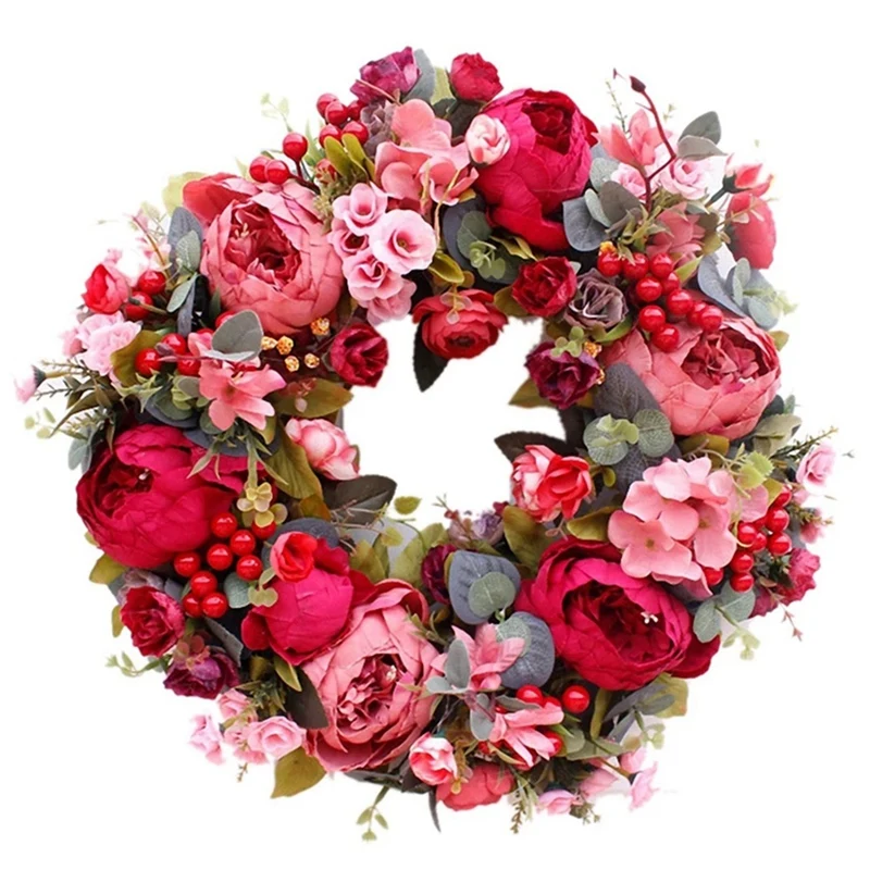 Decorative Door Wreath,Silk Flower Peony Head Flower Wreath 40Cm Handmade Garland For Autumn Winter Outdoor Display
Decorative Door Wreath,Silk Flower Peony Head Flower Wreath 40Cm Handmade Garland For Autumn Winter Outdoor Display