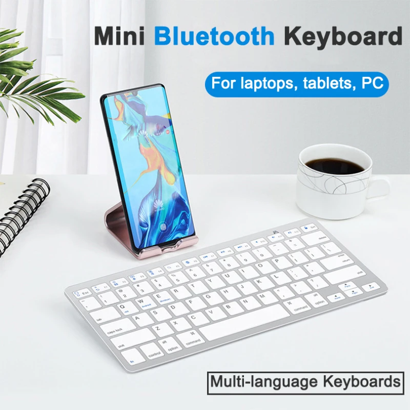 

Ультратонкая игровая мини-клавиатура с Bluetooth, 78 клавиш, портативная беспроводная Многоязычная клавиатура для ноутбуков Android, Windows, Mac