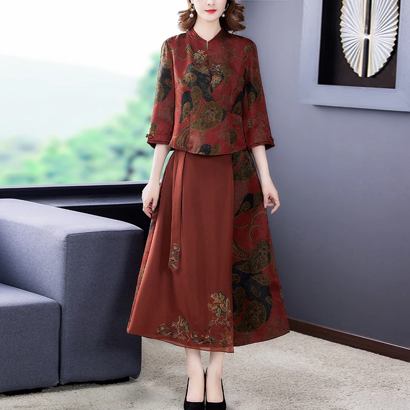 ZUOMAN Summer New 2024 Women National Style Floral Silk Dress Elegant O-Neck Short Sleeve Mid-Dresses Vestidos
ZUOMAN Summer New 2024 Women National Style Floral Silk Dress Elegant O-Neck Short Sleeve Mid-Dresses Vestidos