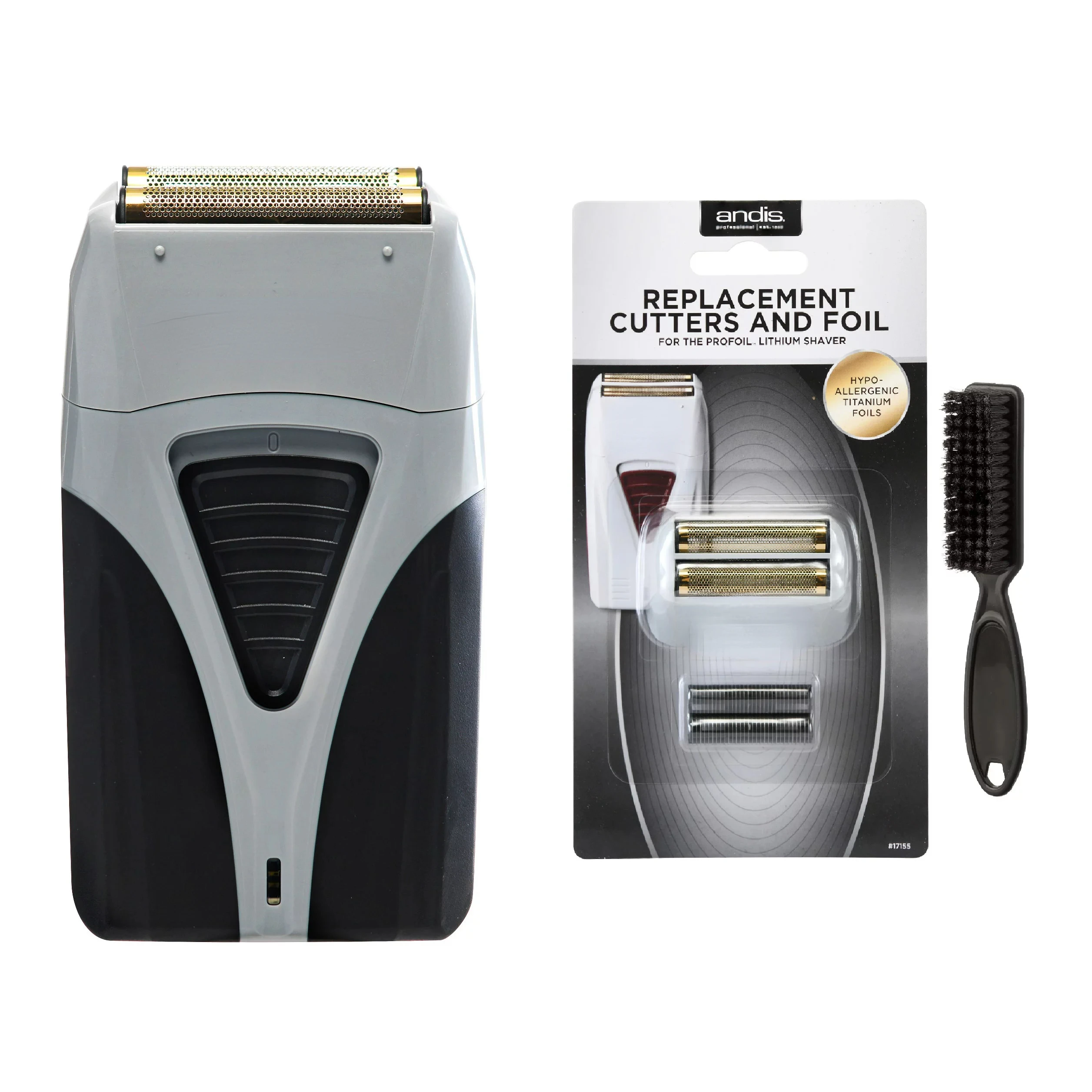 Lithium Plus Foil Shaver with Bonus Replacement Foil Assembly and Inner Cutters and a BeauWis Blade Brush
Lithium Plus Foil Shaver with Bonus Replacement Foil Assembly and Inner Cutters and a BeauWis Blade Brush