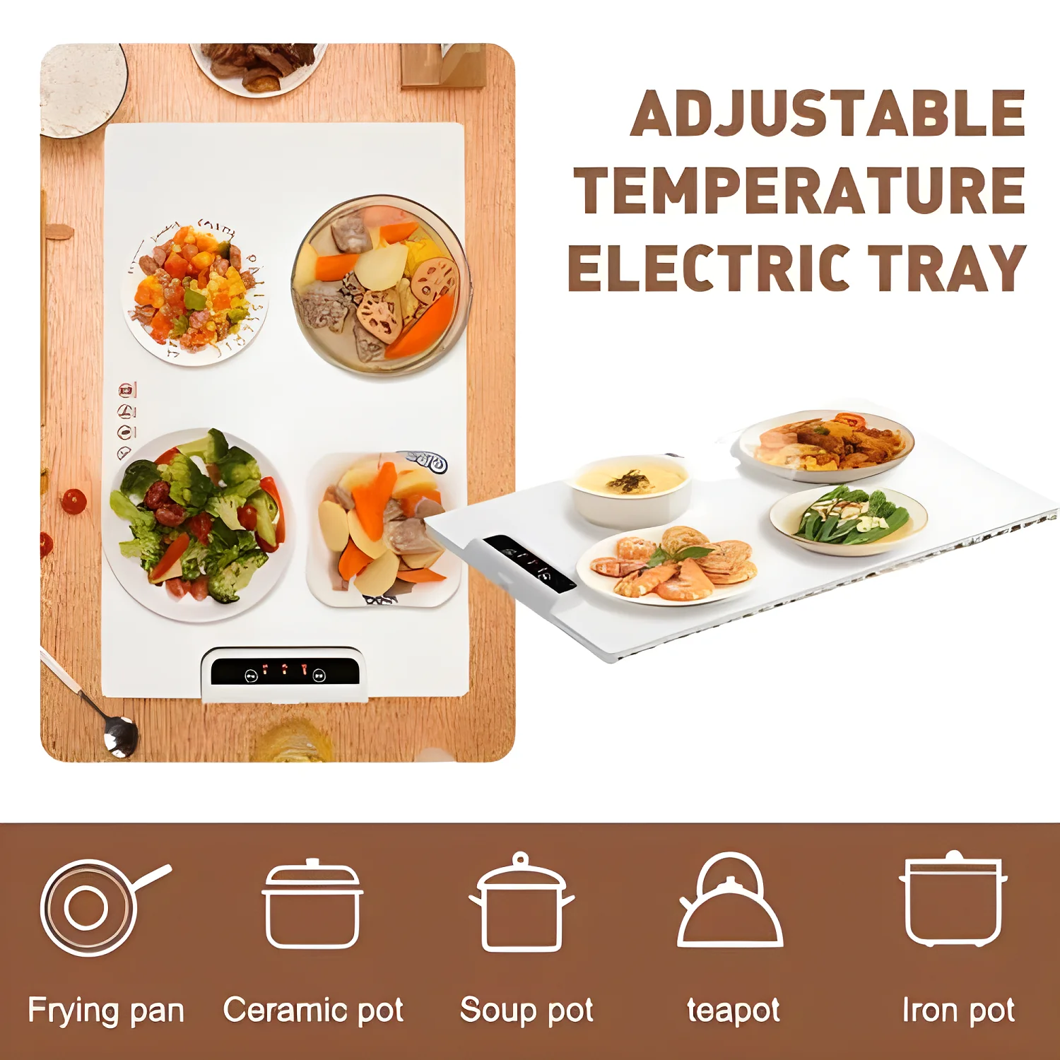 61x38cm Foldable Food Warmer with Adjustable Temperature Electric Warming Tray Portable Food Warming Mat Silicone for Dinners
61x38cm Foldable Food Warmer with Adjustable Temperature Electric Warming Tray Portable Food Warming Mat Silicone for Dinners