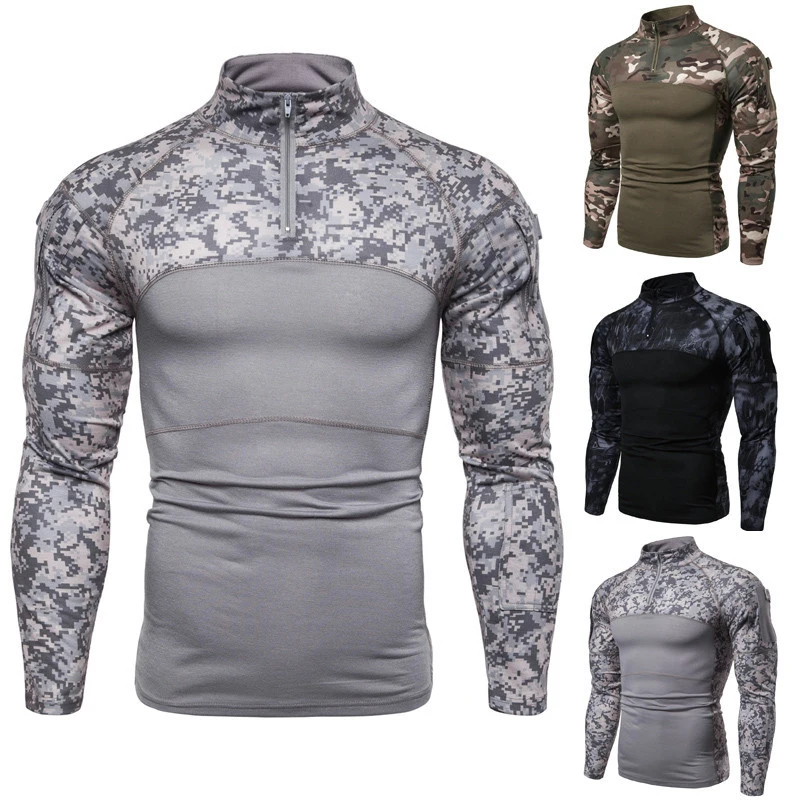 2023 Spring and Autumn Men's Military Field Outdoor Elastic Fitness Camo Long Sleeve Zip Pocket T-shirt Slim Fit Men's Clothing
2023 Spring and Autumn Men's Military Field Outdoor Elastic Fitness Camo Long Sleeve Zip Pocket T-shirt Slim Fit Men's Clothing