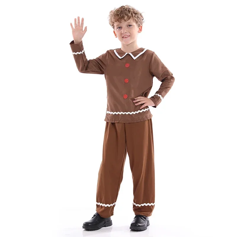 Kids Gingerbread Man Costume For Christmas Brown Gingerbread Elves Costume Boys For Party Cosplay Performance Clothes
Kids Gingerbread Man Costume For Christmas Brown Gingerbread Elves Costume Boys For Party Cosplay Performance Clothes