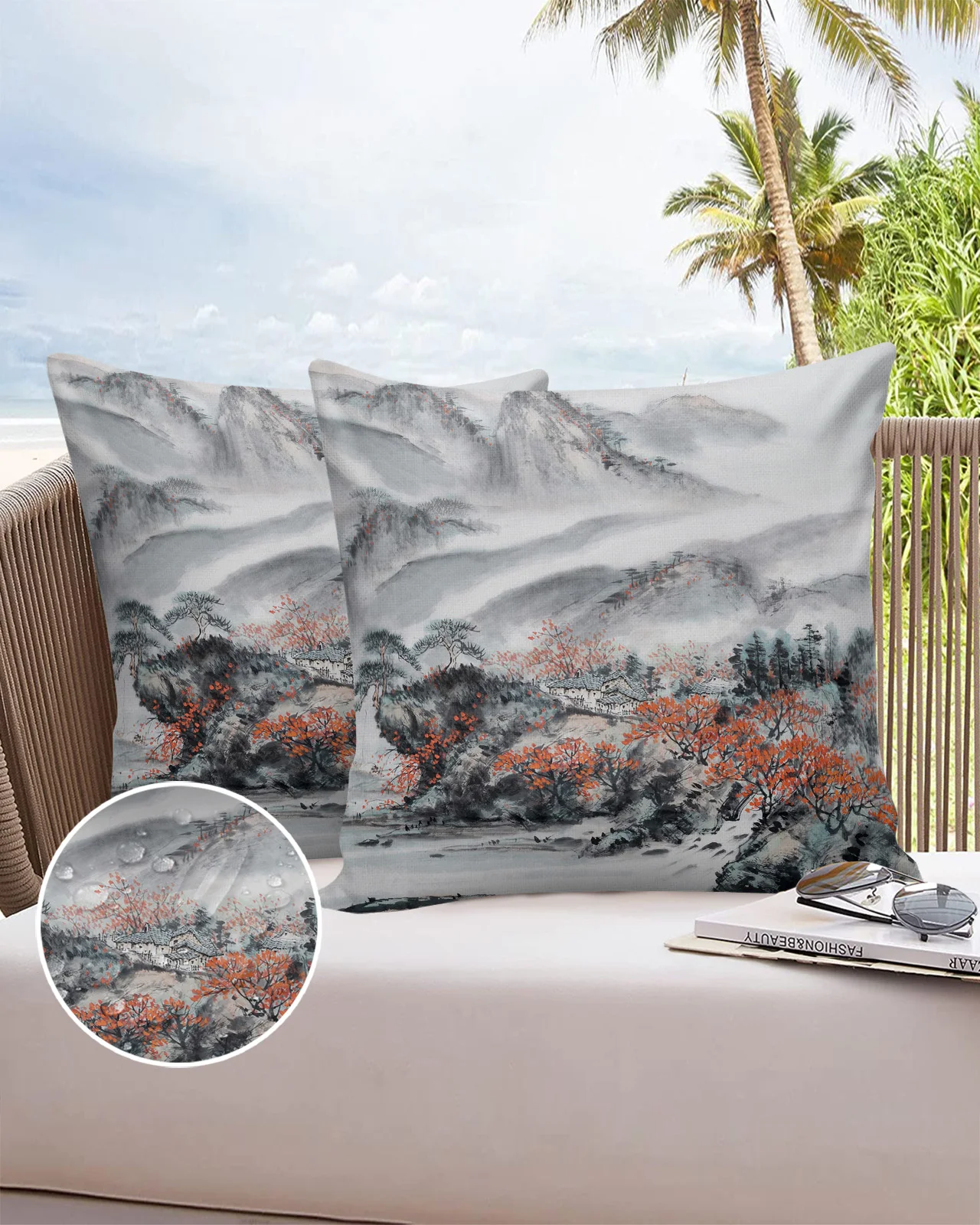 2/4PCS Outdoor Garden Chair Waterproof Cushion Cover Chinese Style Ink Painting Home Decor 40/45/50/60/66cm Pillow Case
2/4PCS Outdoor Garden Chair Waterproof Cushion Cover Chinese Style Ink Painting Home Decor 40/45/50/60/66cm Pillow Case