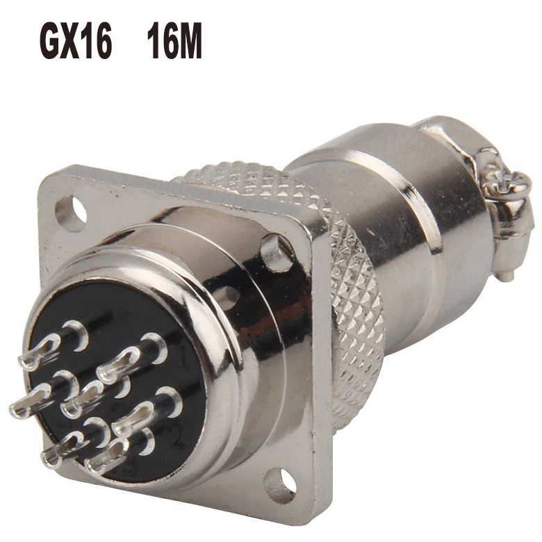 

GX16-7-pin aviation plug connector 16M-7A/7H,GX16-7 square flange socket, female direct 12.5MM, male diameter 16MM,