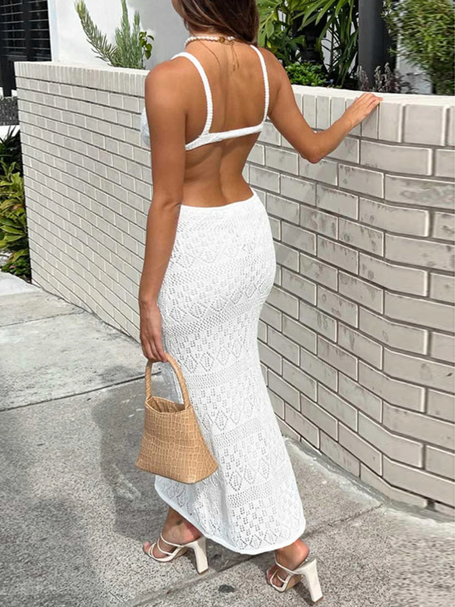 

Stunning Crochet Sexy See-Through Bodycon Design with Hollow Out Details - Perfect Swimsuit Cover Up or Swimwear