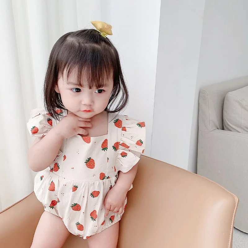 Cute Newborn Baby Girl Strawberry Romper Ruffles Sleeve Back Cross Princess Infant Girls One-Pieces Jumpsuit Summer Clothes
Cute Newborn Baby Girl Strawberry Romper Ruffles Sleeve Back Cross Princess Infant Girls One-Pieces Jumpsuit Summer Clothes