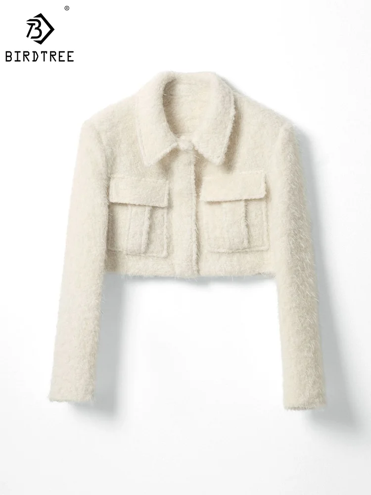 Birdtree Sheep Wool Blending Women Jacket Long Sleeve Elegant Fashion Casual Coat Autumn Winter Warm Short Overcoat C3D520QM
Birdtree Sheep Wool Blending Women Jacket Long Sleeve Elegant Fashion Casual Coat Autumn Winter Warm Short Overcoat C3D520QM
