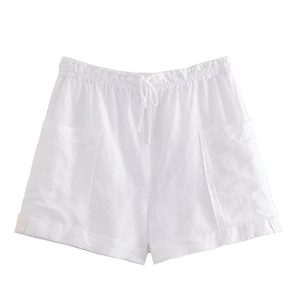 Early autumn new fashion women's temperament casual all-match mid-waist linen blended overalls shorts
Early autumn new fashion women's temperament casual all-match mid-waist linen blended overalls shorts