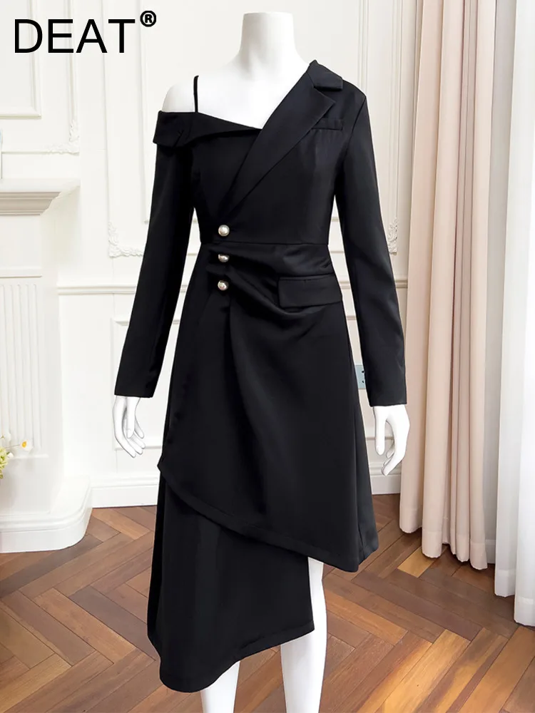 DEAT Diagonal Women Dress Off Should Full Sleeve Single Breasted Irregular Elegant Office Lady Chic Style New 2024 15KB4420
DEAT Diagonal Women Dress Off Should Full Sleeve Single Breasted Irregular Elegant Office Lady Chic Style New 2024 15KB4420