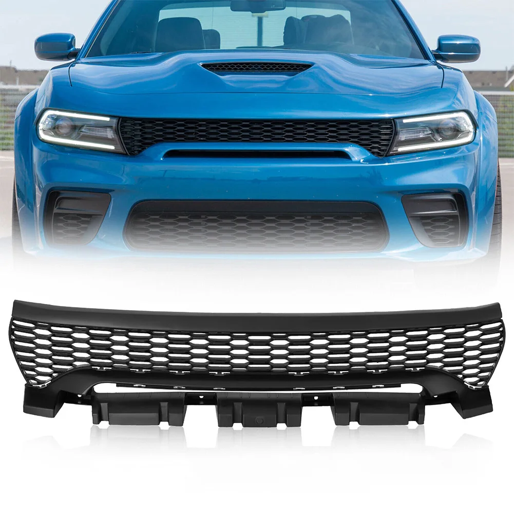 

Car Front Bumper Lower Grille Grill Mesh Grille Trim Frame Compatible For Charger 68422116AC (Without Fog Light Hole)