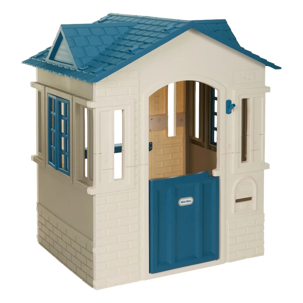 

Cape Cottage Pretend Playhouse for Kids, Indoor Outdoor, with Working Door and Windows, for Toddlers Ages 2+ Years, Blue