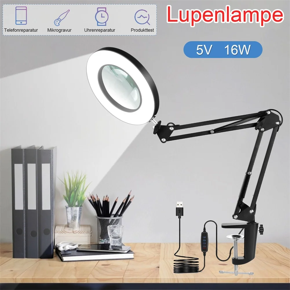 LED Magnifier Lamp with 8 Diopters Adjustable Brightness 3 Colour Light Ideal for Craft Enthusiasts Model Making and Sewing
LED Magnifier Lamp with 8 Diopters Adjustable Brightness 3 Colour Light Ideal for Craft Enthusiasts Model Making and Sewing