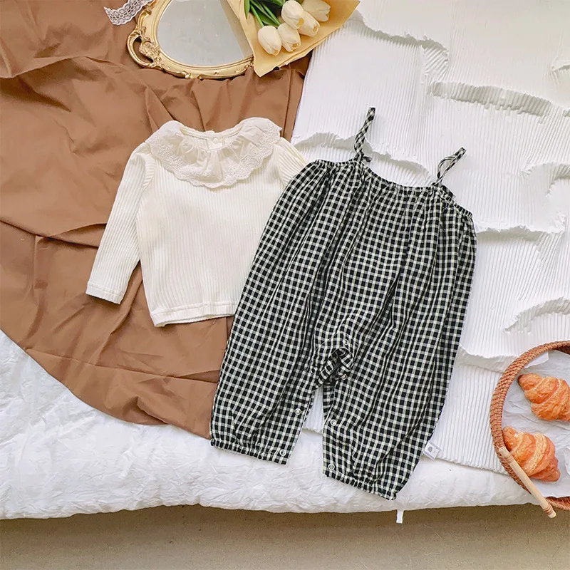 Girl Suit New Spring Autumn Korean Fashion Style Sets Baby Girl Solid Long Sleeve Base Shirt Plaid Pants Newborn Two Piece Suit
Girl Suit New Spring Autumn Korean Fashion Style Sets Baby Girl Solid Long Sleeve Base Shirt Plaid Pants Newborn Two Piece Suit