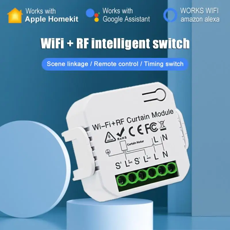 Переключатель для штор Tuya Smart Life, Wi-Fi, RF433, с дистанционным управлением
Переключатель для штор Tuya Smart Life, Wi-Fi, RF433, с дистанционным управлением