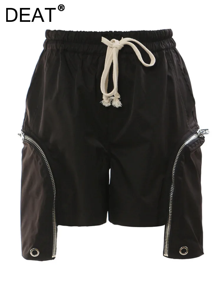 DEAT Fashion Women's Irregular Zipper Pockets Shorts High Waist Drawstring Wide Leg Short Pants Summer 2024 New Tide 1DH4518
DEAT Fashion Women's Irregular Zipper Pockets Shorts High Waist Drawstring Wide Leg Short Pants Summer 2024 New Tide 1DH4518
