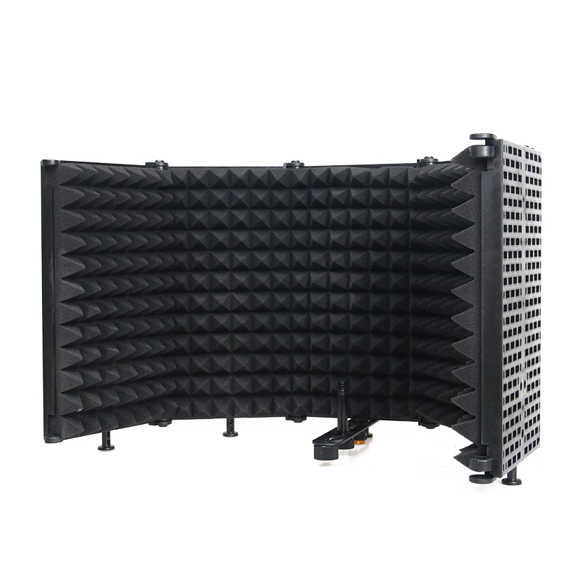 

5 Panel Foldable Recording Studio Microphone Isolation Cover Recording Sound-Absorbing Foam Panel With Shock Mount