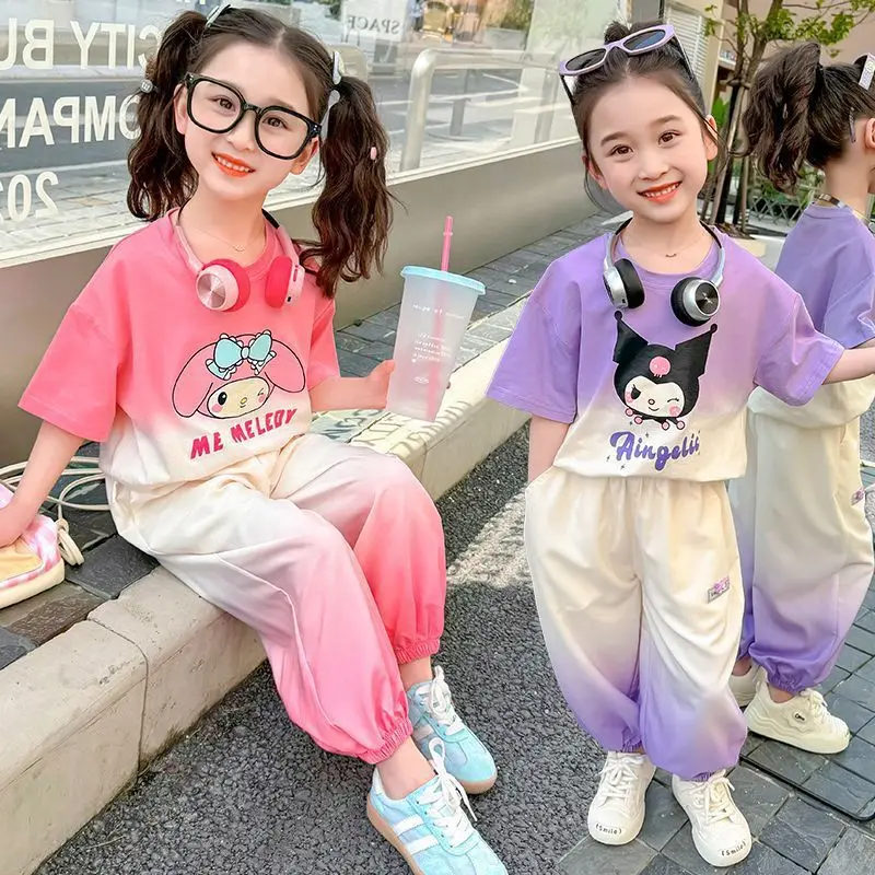Sanrio Kawaii Girls Short Sleeve Set Kuromi Melody Anime Tops Summer Sweet Cute Casual Pants T-shirt Clothe Gift for Kids
Sanrio Kawaii Girls Short Sleeve Set Kuromi Melody Anime Tops Summer Sweet Cute Casual Pants T-shirt Clothe Gift for Kids
