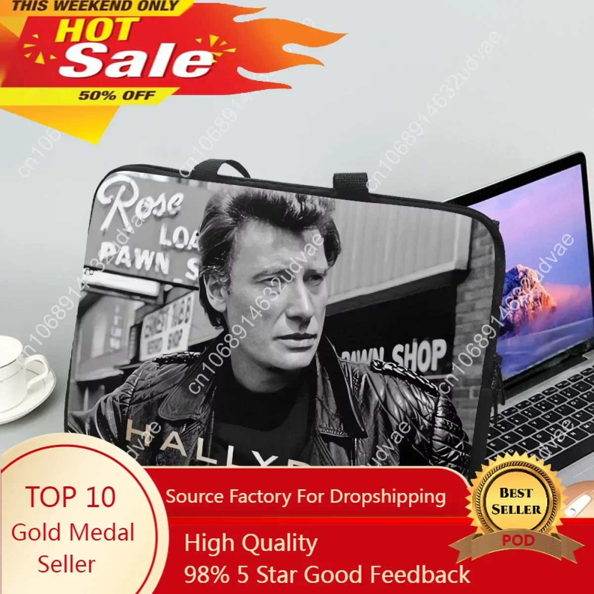 

Johnny Hallyday Laptop Handbags Case Cover Pouches Classic Singer Computer Tablet Bag Quality Travel Universal Sac A Mains Femme