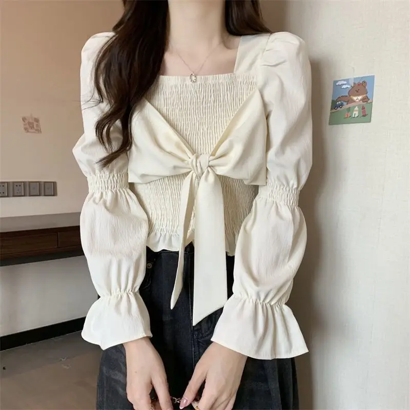 Big-bow Preppy Style Blouses Women Stylish Crops Sweet Girl Long Sleeve All-match Femme Solid Casual Spring Clothes Basic Blusas
Big-bow Preppy Style Blouses Women Stylish Crops Sweet Girl Long Sleeve All-match Femme Solid Casual Spring Clothes Basic Blusas