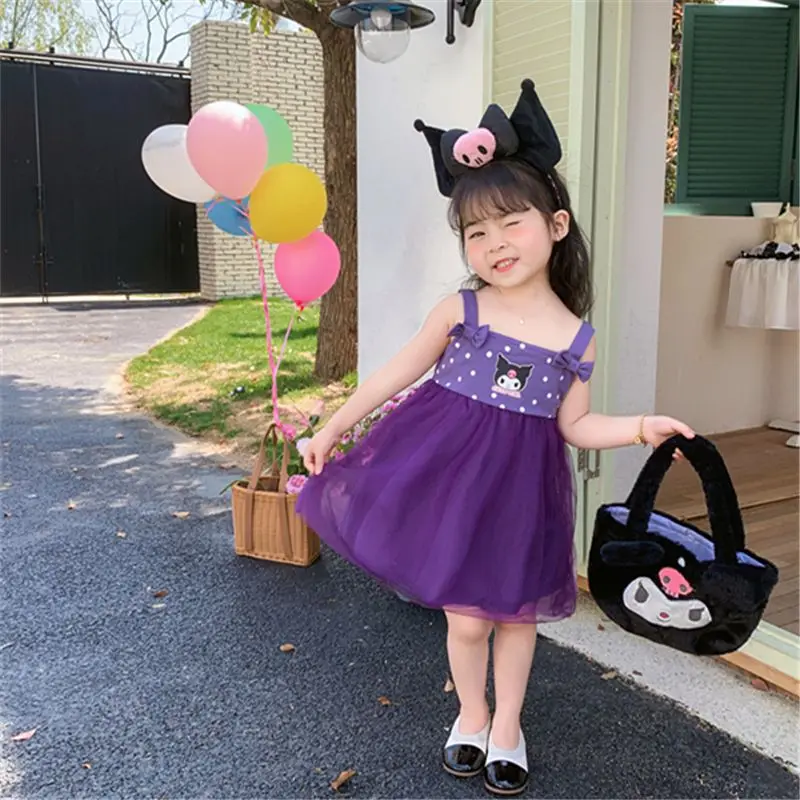 Kawaii Sanrio Kuromi Children's Summer Baby Korean Version Polka Dot Sweet Mesh Halter Skirt Purple Cartoon Dress for Girls
Kawaii Sanrio Kuromi Children's Summer Baby Korean Version Polka Dot Sweet Mesh Halter Skirt Purple Cartoon Dress for Girls