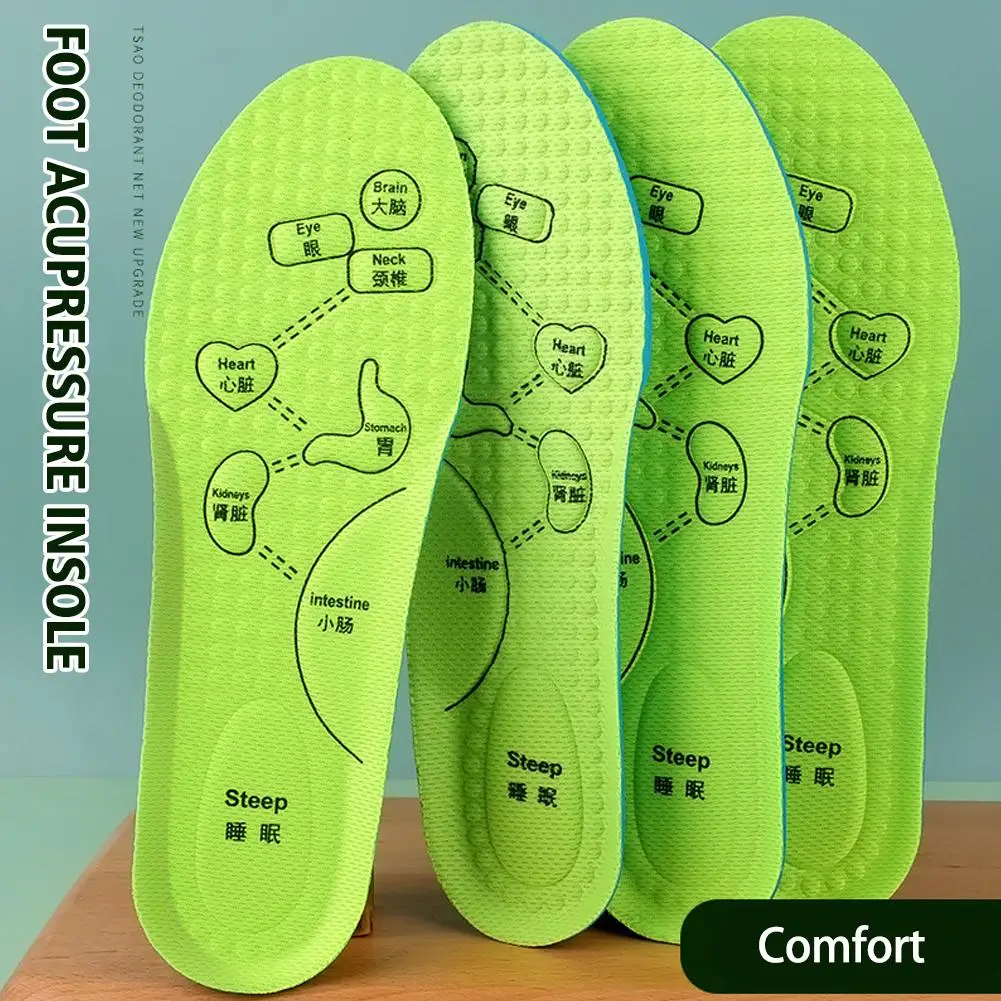 

Foot Acupressure Insole Men Women Soft Comfortable Massage Sweat Shoe Insole Acupoint Absorbing Breathable Pads Deodorant F4V3